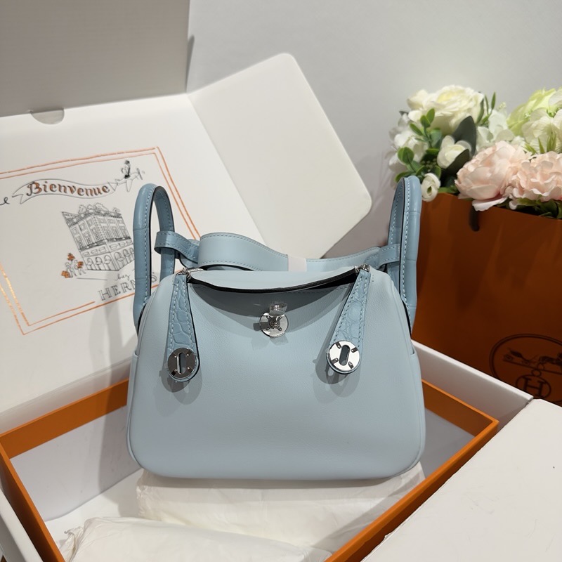 Hermes Lindy mini 19cm Swift touch Bleu Brume PHD